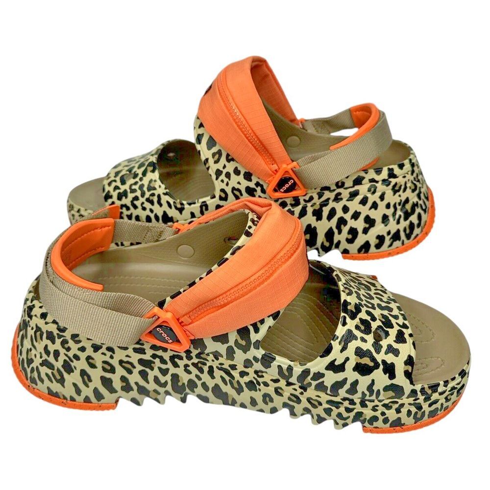 Crocs Hiker Xscape Animal Sandal Clog - Khaki Leopard, Men's‎ Size 13
